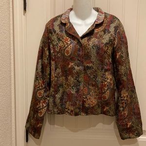 Coldwater Creek Women’s Size M Tapestry Paisley Print Blazer Jacket  Button Up